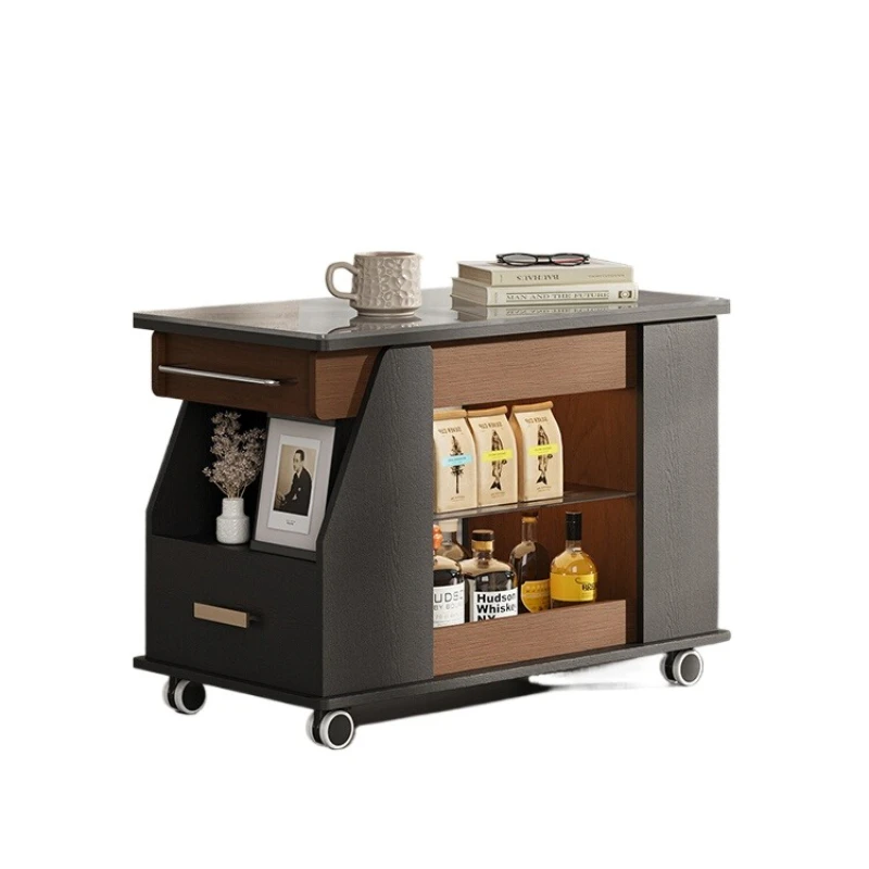 Light luxury sofa coffee table, rotating side table, bedside side cabinet, living room trolley