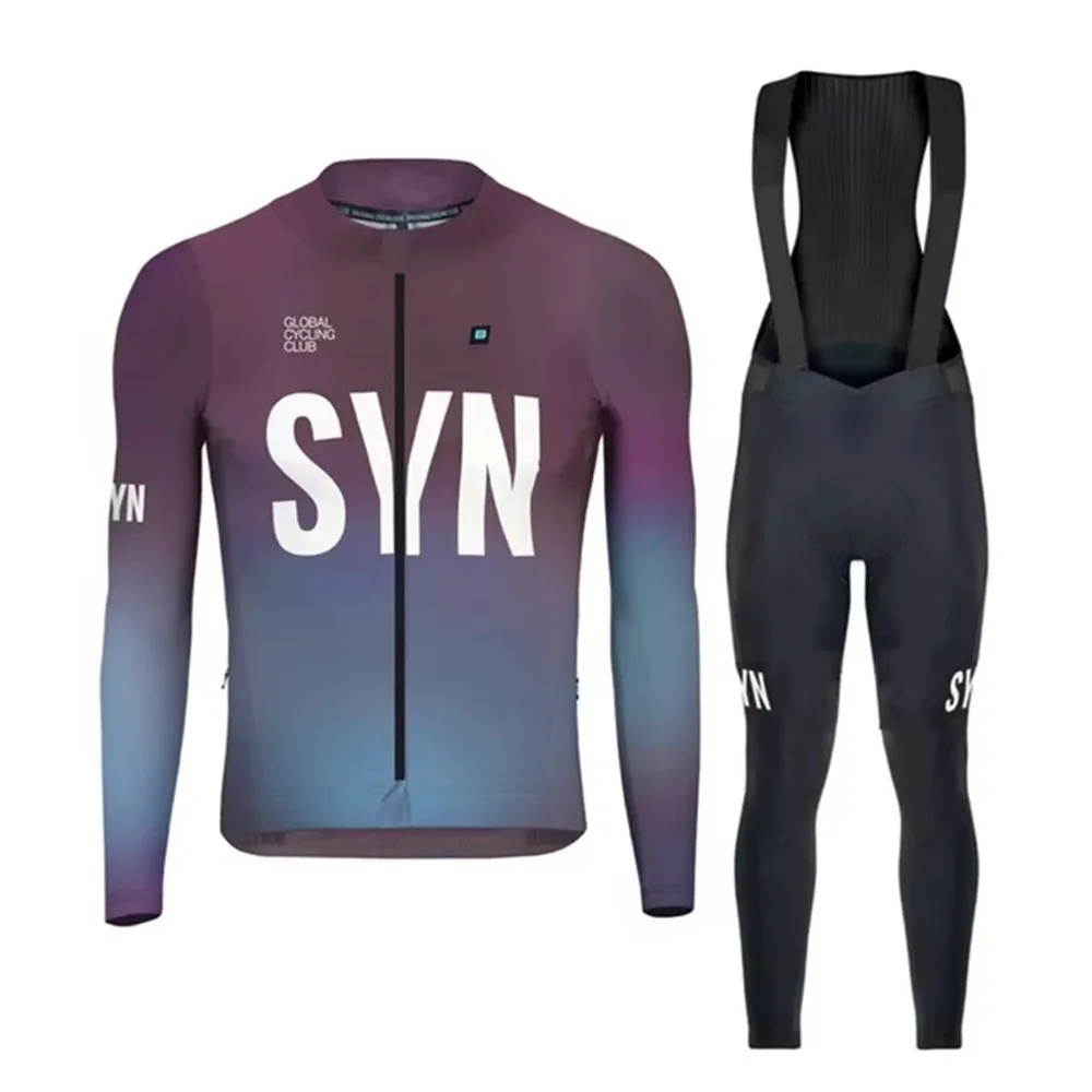 

SYN Spring Summer Men's Race Team Long Sleeve Bicycle Suit Cycling Apparel PRO RACE TEAM LS JERSEY And Bib Pants