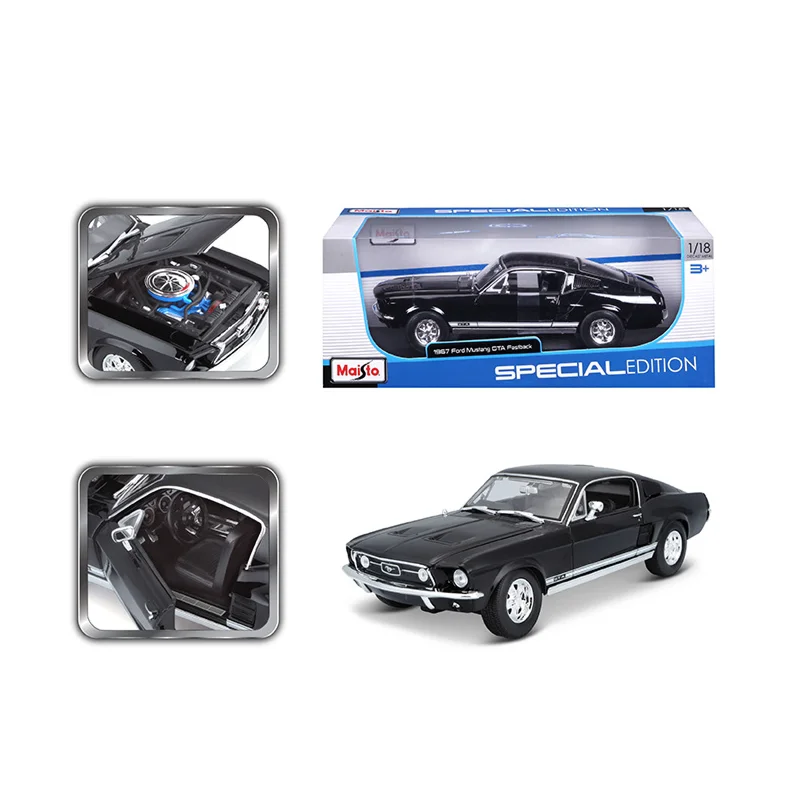 In Stock Maisto 1:18 1967 Ford Mustang Gta Fastback 1968 Ford Mustang Gt Cobra Jet Alloy Miniature Diecast Christensen Toys Gift