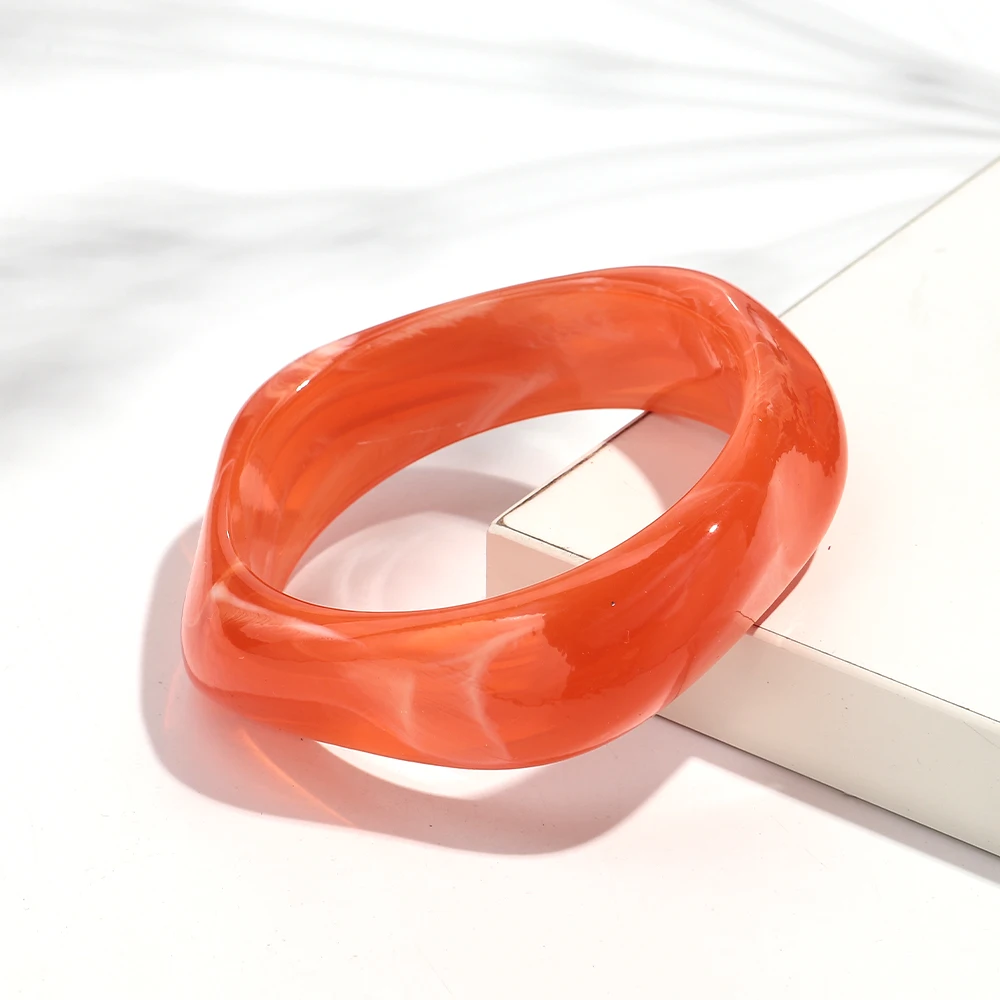 Bohomia Acryl Verklaring Onregelmatige Geometrische Dikke Armbanden voor Vrouwen Hars Kleurrijke Overdreven Bedelarmband Sieraden Geschenken