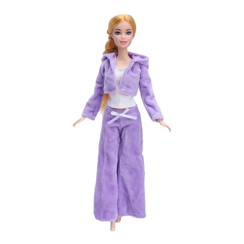 Odzież zimowa dla Barbie 30 cm Moda Pluszowy płaszcz Kurtka + sukienka Spódnica / spodnie Ubrania dla lalek Barbie Dom Akcesoria Zabawka dla dzieci