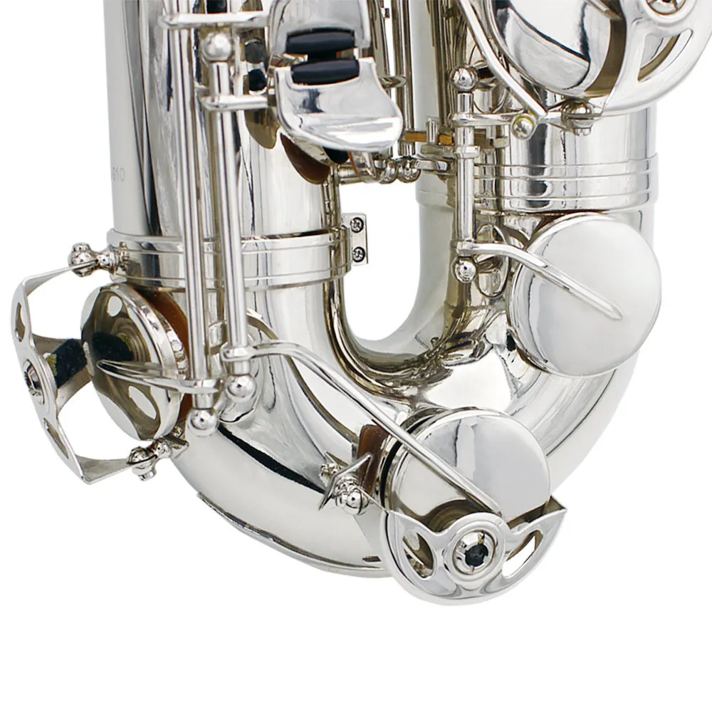 Instrumento De Vento Tenor B Saxofone Liso, Shell Branco, Chave, Prata, Venda Quente