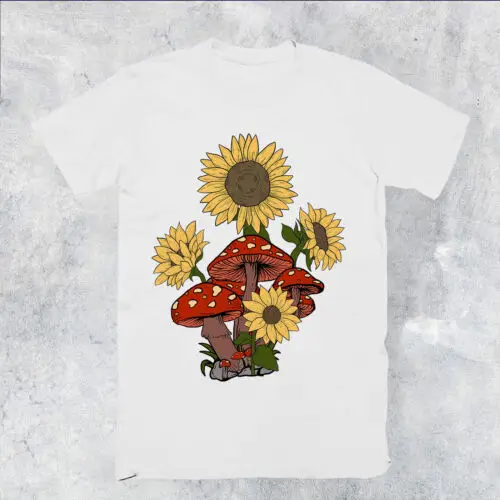 

Trippy Sunflower Mushroom Psychedelic Psychedelic Freedom Mens T shirts #P1#PR#A