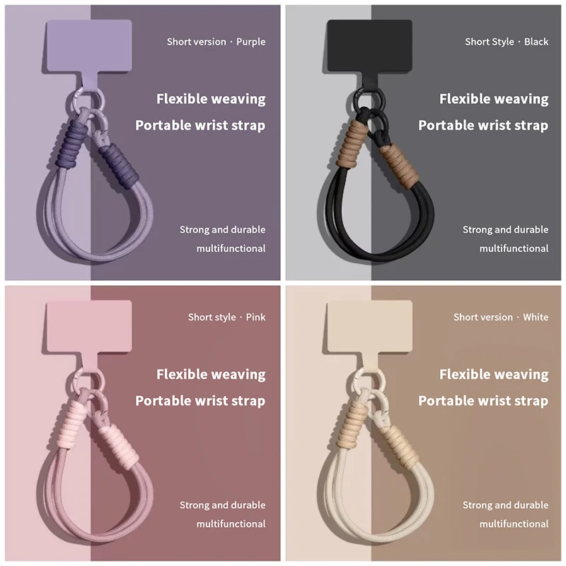 Handwoven Universal Phone Charm Lanyard Wrist Strap Outdoor Sports Anti-Lost Bracelet Hanging Card Cord for Mobile Case