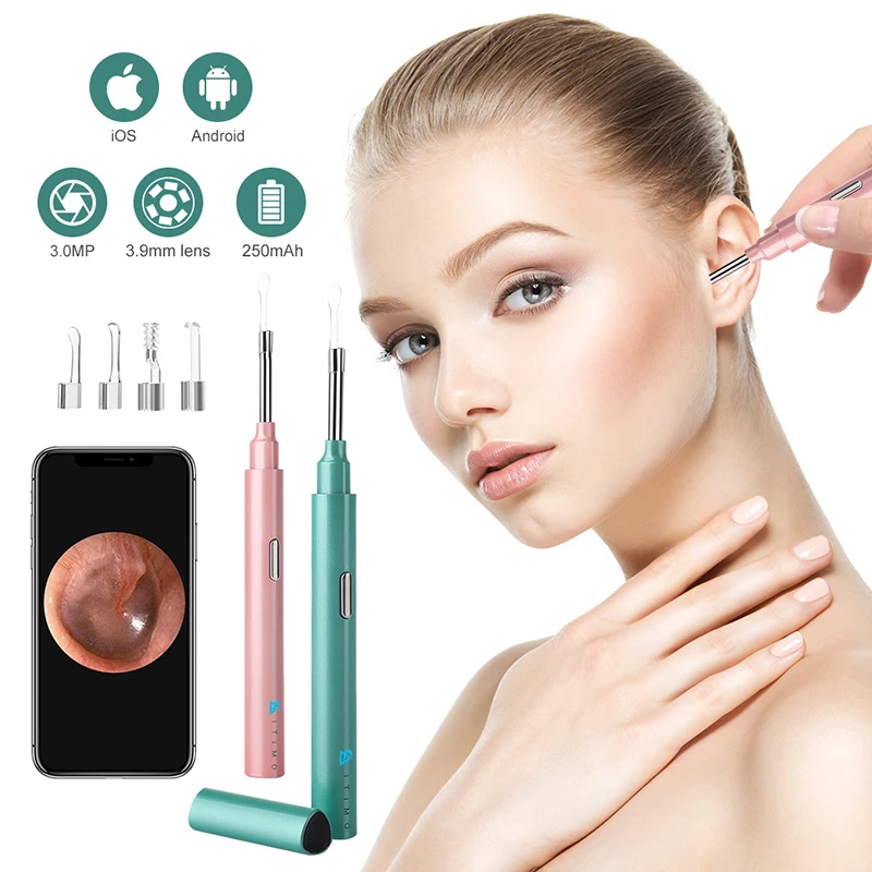 3.9MM WIFI Earpick Endoscope Earwax Removal CMOS Borescope Inspection Otoscope Camera HD  Earscope Cleaner Digital Microscope