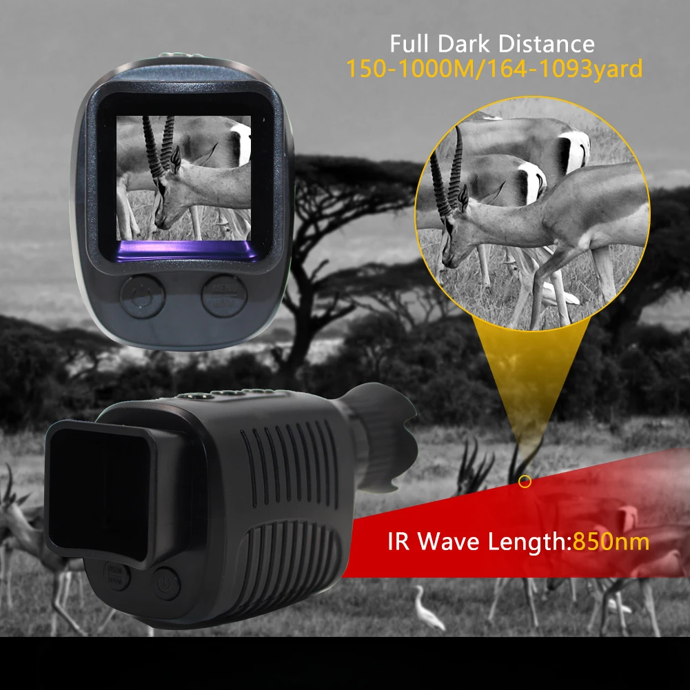 High definition 1080p digital night vision device infrared single cylinder, can record and take pictures 5 times