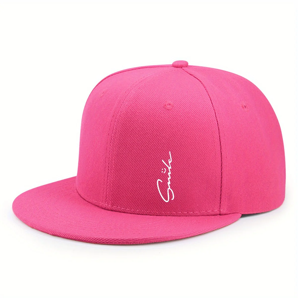 Stilvolle Baseballkappe mit Buchstaben-Smiley-Gesicht-Aufdruck für Männer und Frauen, verstellbarer Sonnenschutz, gewebter Sonnenhut mit flacher Krempe, Gorras – Detail 7