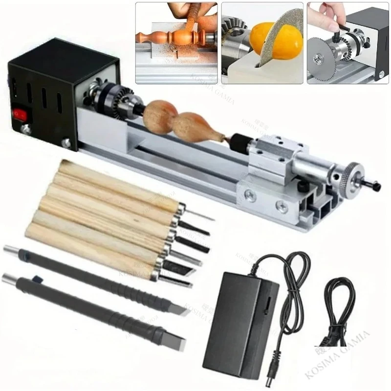 

Mini Lathe Machine Tool 12-24V Woodworking DIY Milling Machine Grinding Polishing Beads Drill Rotary Tool Set Multifunctional