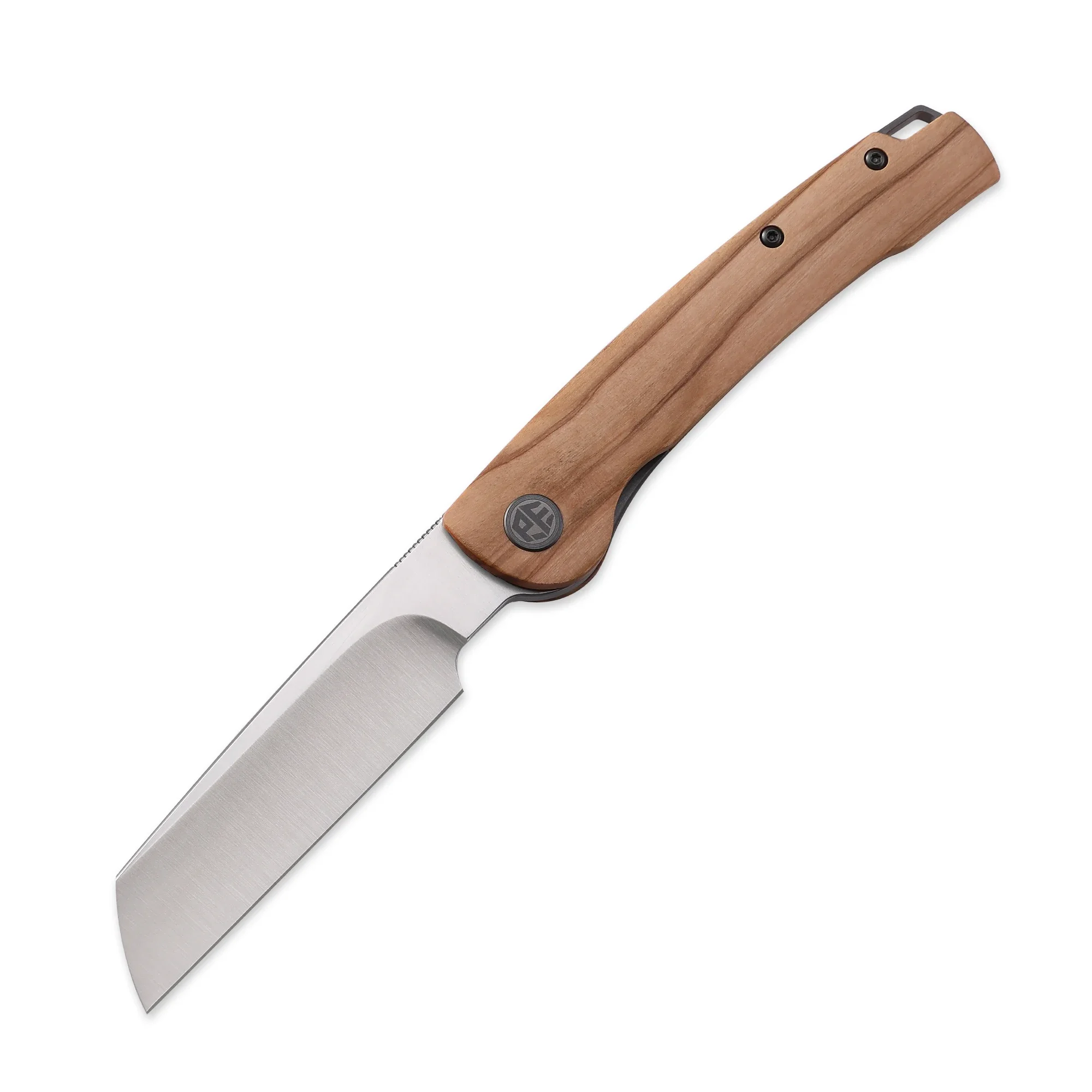 Peixe petrificado-cerâmica Ball Bearing Folding Knife, lâmina de aço, Iron Wood Handle, bolso Ferramentas manuais, Outdoor EDC, PFE04, 154