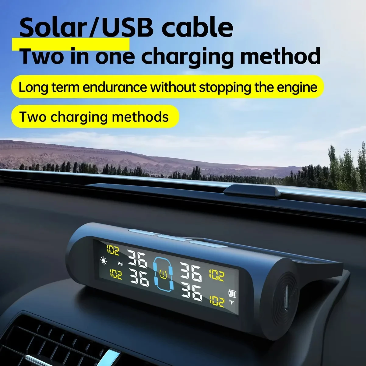 Car Tire Pressure Monitoring System Car Tyre Pressure Monitor Tyre Pressure Alarm 4 External Sensors