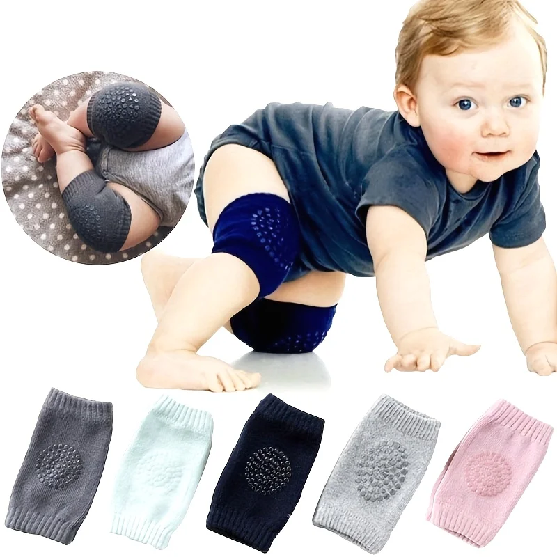 

2 шт., 5 цветов, мягкие эластичные накладки-фиксаторы для коленей и локтей для младенцев и малышей - противоскользящие защитные накладки для ползания и подушечки для ног
