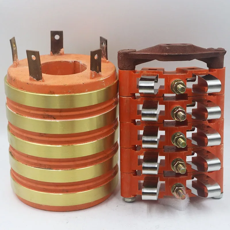 Collector ring, conductive copper ring, 5 circuits, inner diameter 60 65 70 75 80 85 90, outer diameter 140, height 160