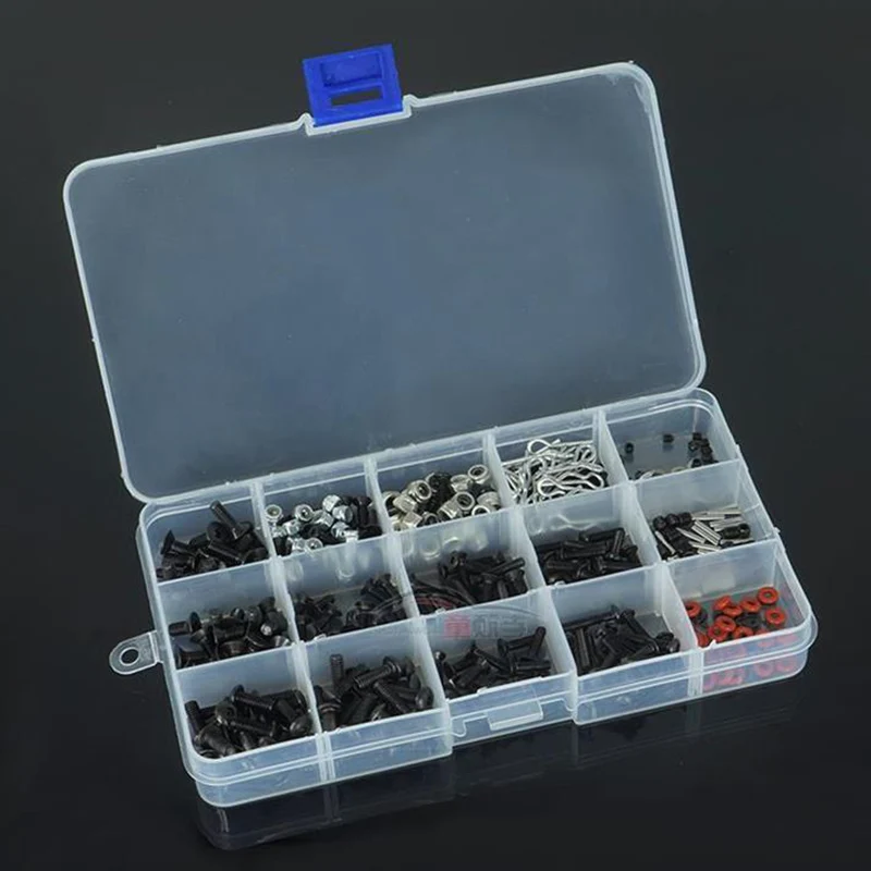 

RC Remote Control Model Climbing Car Repair Tool Boxed M3M4 Screws Commonly Used Set of Car Shell Buckles Includes 500 Screws