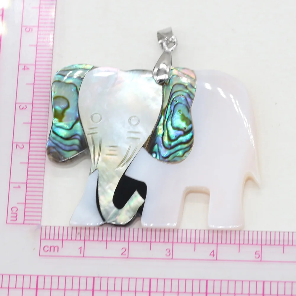 1PC Natural White Mother of Pearl Shell Pendant Lucky Elephant Seashells Charms for DIY Necklace Making Jewelry Findings Gift