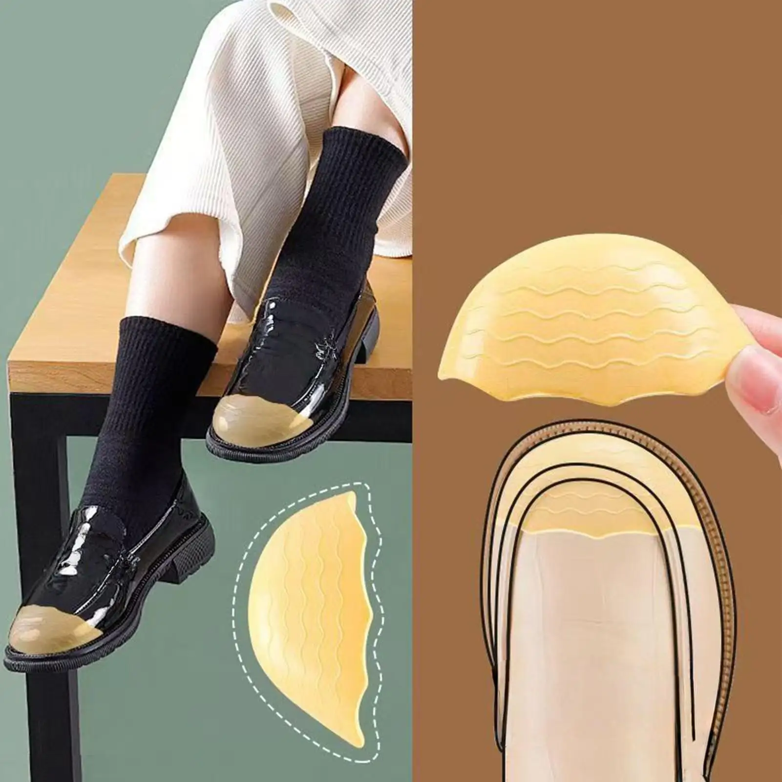 

Shoe Toe Inserts 3 Pairs Shoe Toe Filler Non-Slip PU Foam Foot Spacers Breathable For Elderly Men Women Dance Boots Flats