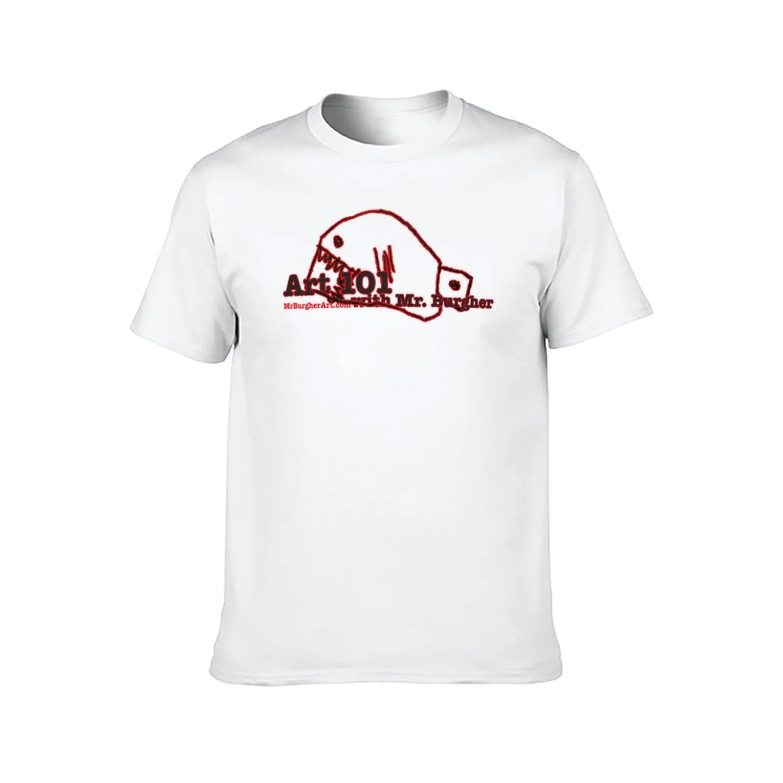 الفن 101 مع السيد برغر وسمك القرش من هانك تي شيرت رجل تي شيرت مصمم القطن تي شيرت حزمة تي شيرت