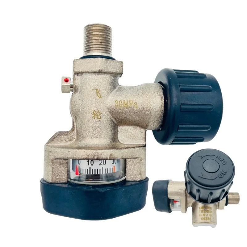 

SCBA Valve with Gage 300bar DN3 for Rebreather Cylinder M18*1.5 KHF-30B Selflock Proof