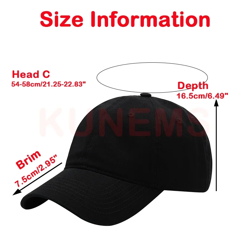 KUNEMS Custom Embroidery Baseball Hat High Quality Cotton Baseball Hats Unisex Design DIY Wholesale Print Custom Summer Sun Hats