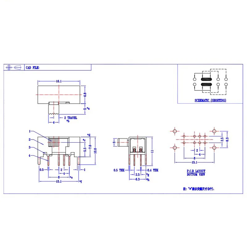 SK-23D05 Interruptor De Amplificador De Áudio, 3-Speed Horizontal Toggle Open, 8-Foot Side Pull Band Pé De Fixação, Esquerda Um, Direita, 3, 5Pcs