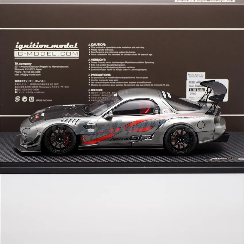 IG 1:18 FD3S FEED Afflux GT3 RX7 JDM Simulation Limited Edition Resin Metal Static Car Model Toy Gift