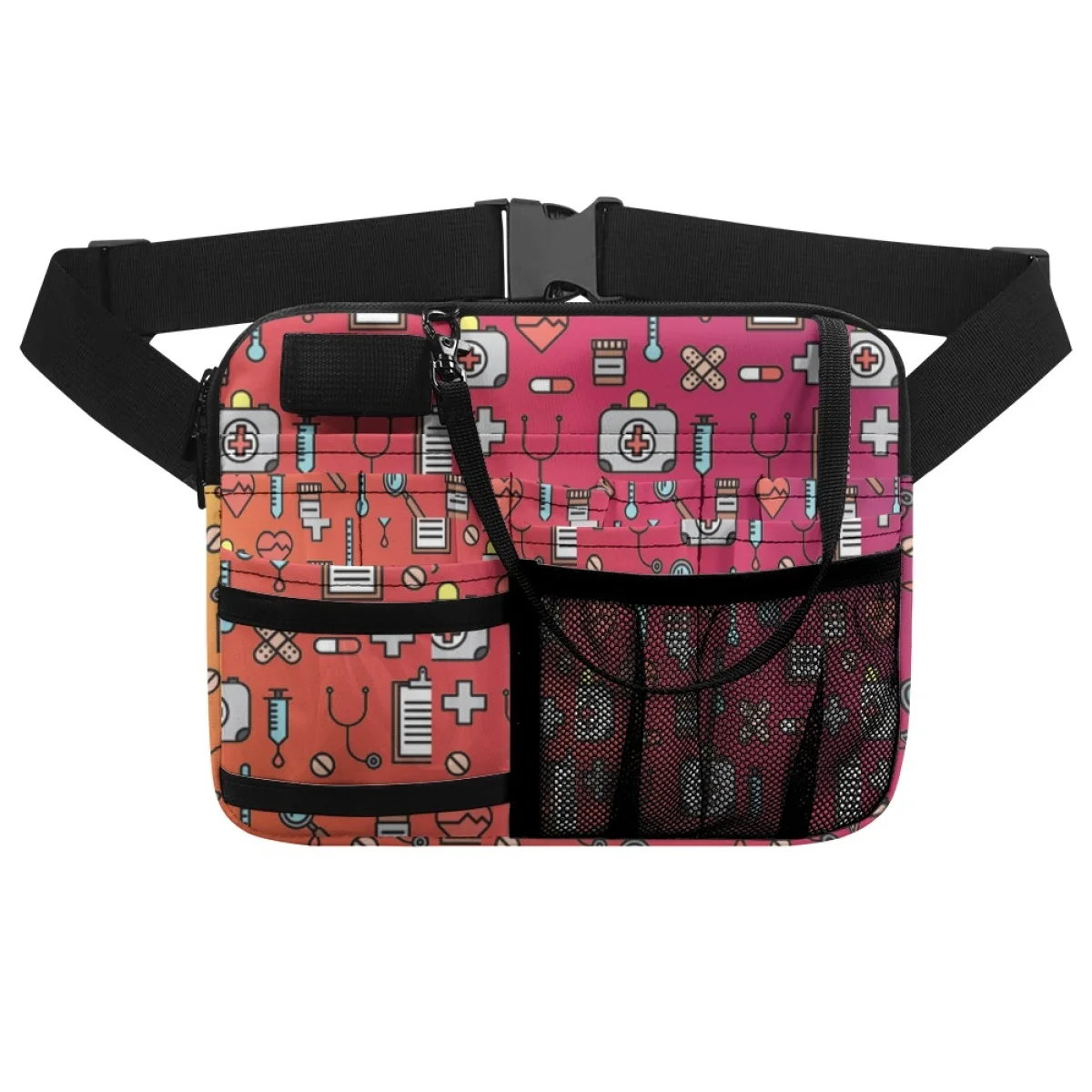 Fanny Packs for Women Medical Nurse Print Multi-Pockets Portable Utility Belt Bags Female Fashion Student Dentist Tool Pouch New