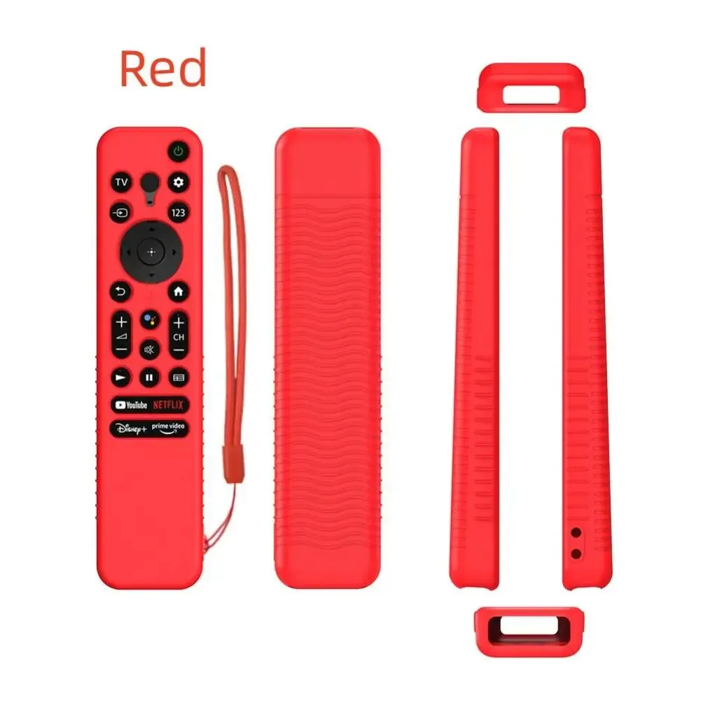 Remote Case Shockproof Silicone Cover With Lanyard Compatible For Sony RMF-TX800U/C/P/T/900U Voice Remote