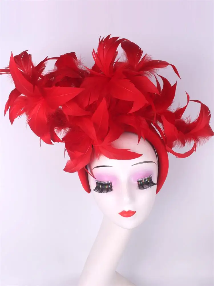 

Big Flower Wedding Fascinator Hat Women Formal Party Tea Headpieces Ladies Cocktail Church Chapeau Cap Headband Woman Millinery