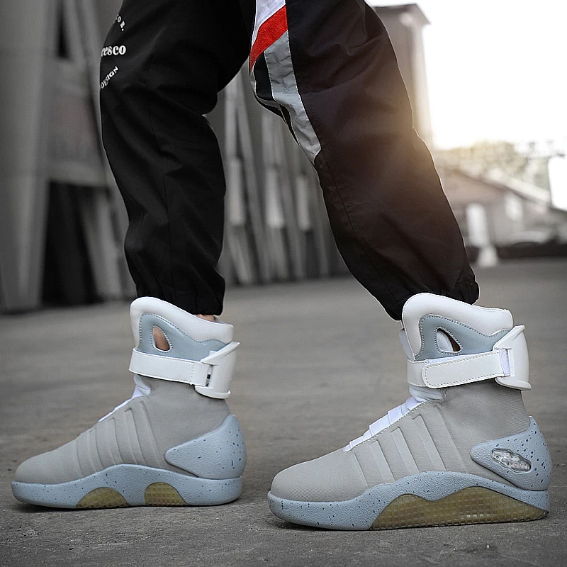 Men Fashion Air Motorcycle Boots Led Mag Shoes Light Up Sneakers Usb Recharging Shoes Back To The Future shoes Size36-47 view 5