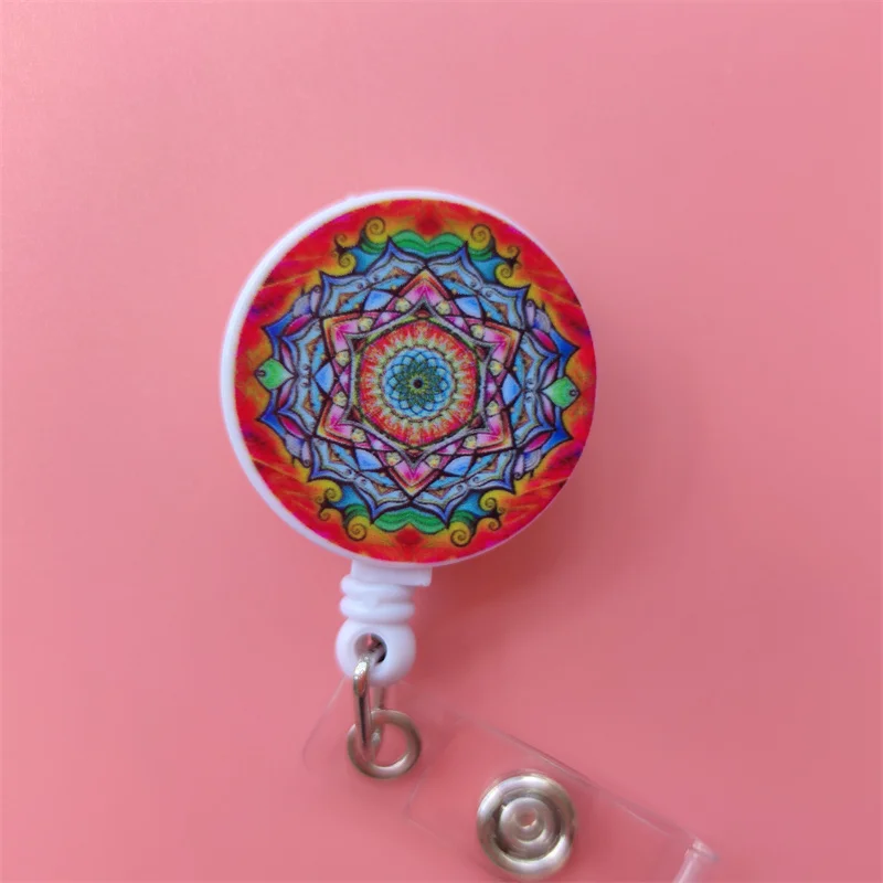 Mandala Ausziehbarer Kartenhalter mit Schnalle für Damen, Geschäfts-Ausweisklammer, Kartenhalter für Mädchen, Ärzte, Krankenschwestern, Ausweishalter – Detail 38