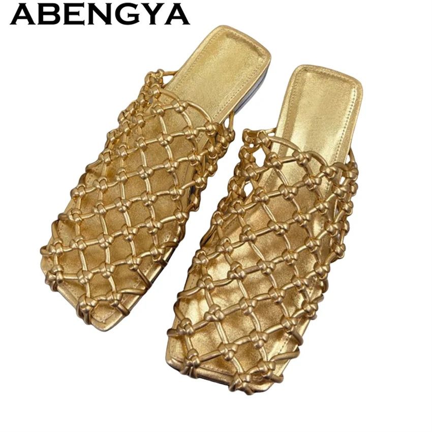 

Summer Outdoor Fishnet Hollow Beach Flat Slippers Women Mesh Breathable Slip on Clogs Casual Loafers Mules Shoes Zapatos Mujer