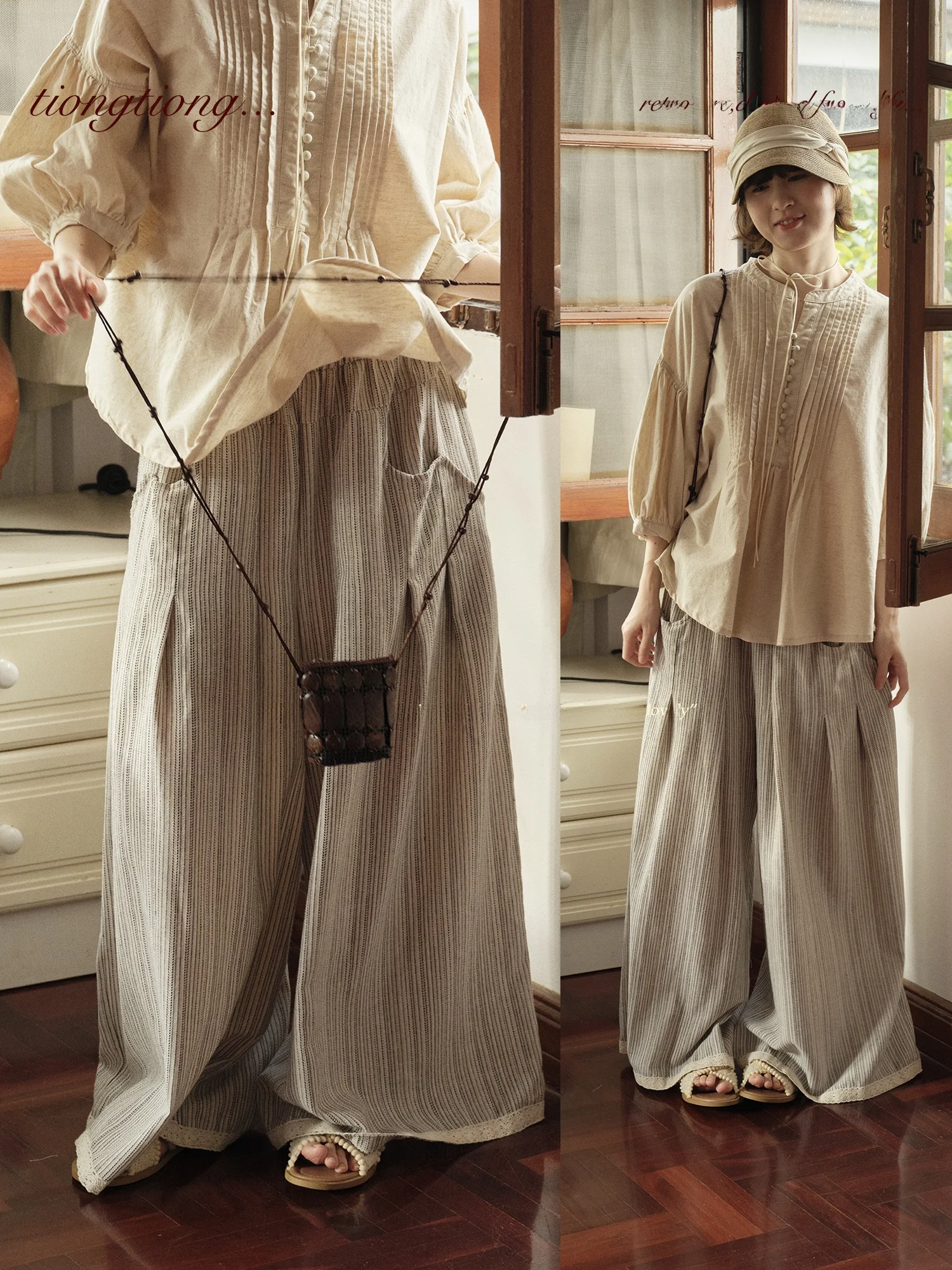 

Женские повседневные брюки из хлопка и льна с широкими штанинами, весенние, универсальные, свободные, длинные, с высокой талией, на молнии, прямого кроя