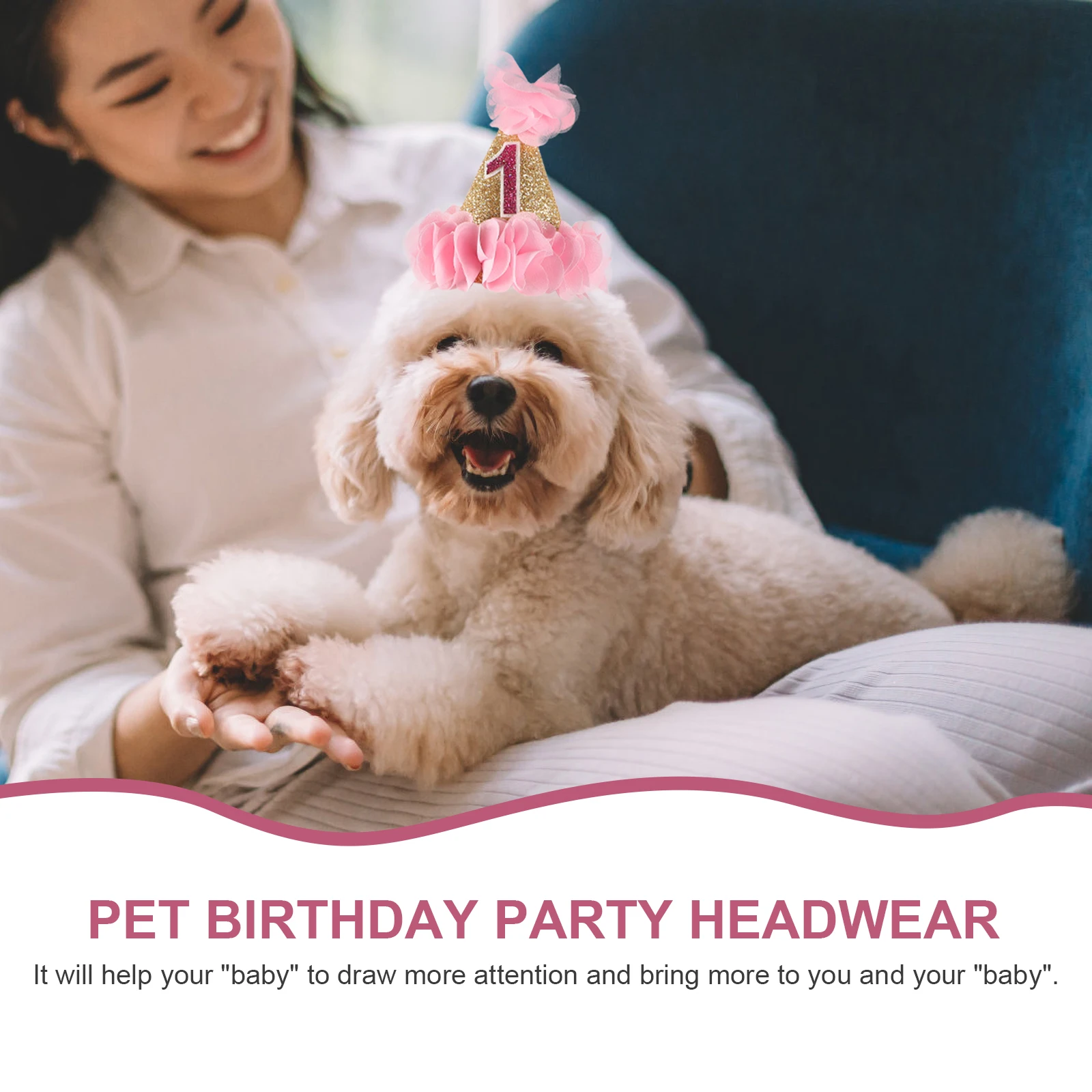 

Pet Headgear Hats Cosplay Headwear for Dogs Cats Birthday with Pattern Design Party