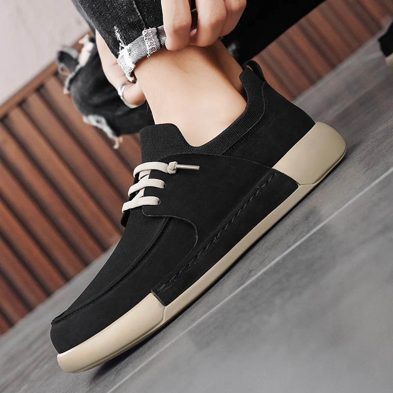 Solid Colour Spring Casual Shoes for Men Comfortable Anti Slip Sneakers Man Fashion Outdoor Youth Tide Male Board Class Footwear