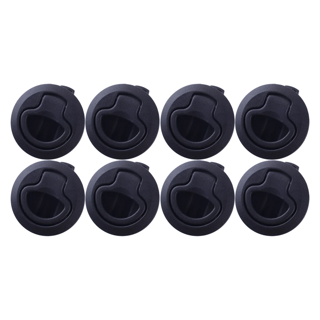 

NEW 8Pcs Slam Latch Hatch Flush Pull Lock Door Deck Boat Marine Drawer Hardware 2" Hole Cutout Black