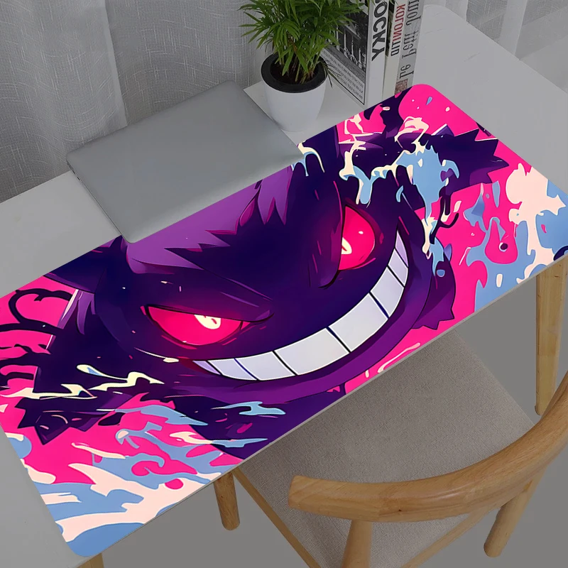 Grand tapis de souris pour gamer, Pokemon Pikachu Gengar, XXL, pour clavier et bureau, tapis de souris en caoutchouc, tapis de souris pour ordinateur portable