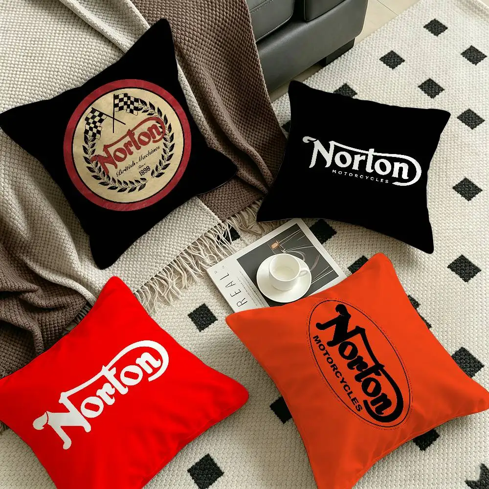 N-Norton Classic-Motorcycle Pillow Anime Pillow Sofa Bed Head Pillow Cover Cushion Cover 45x45 cm Fashion