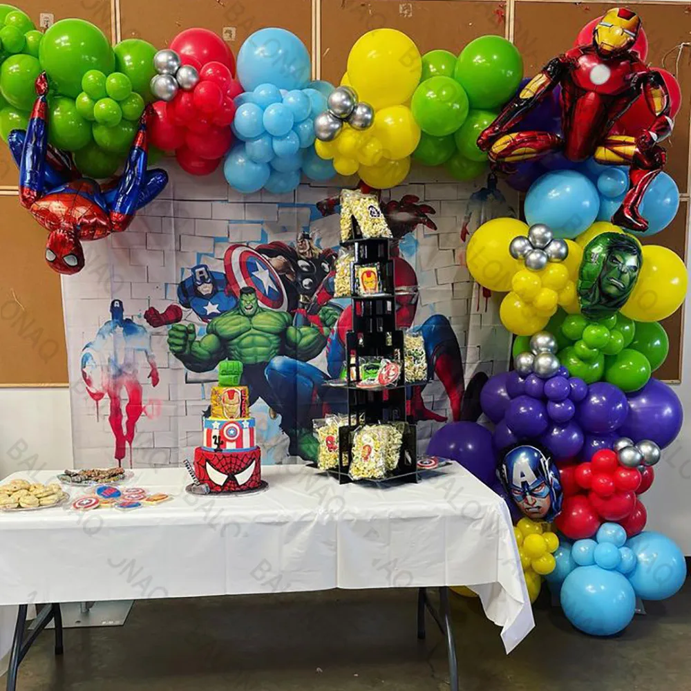 

146pcs 3D Big Foil Spiderman Balloons Iron Man Birthday Party Decoration Cartoon Children's Toy Baby Shower Balloon Air Globos