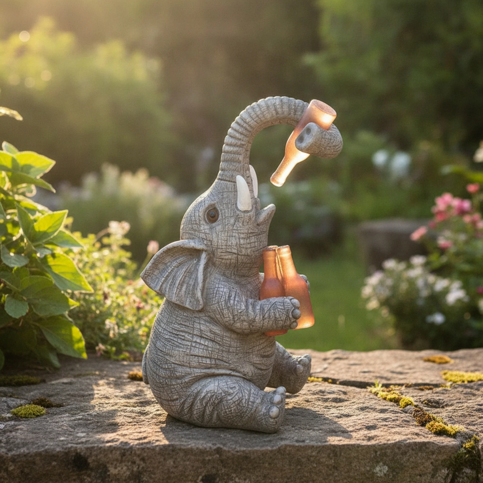 Decorative Resin Elephant Figurine Stone-Look Elephant Figurine Resin Decorative Accent Textured for Animal Lovers, Entryway