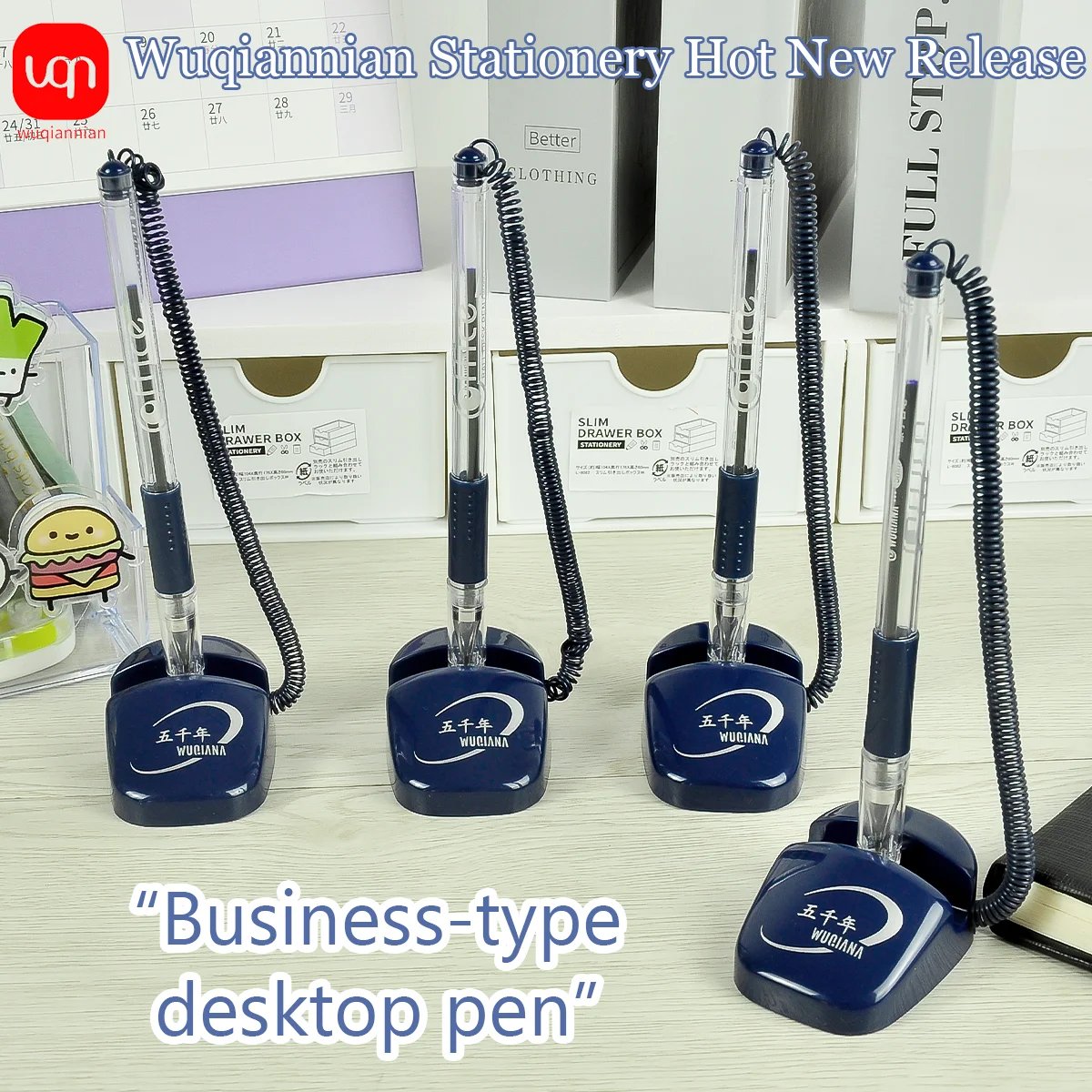 WQN-3/6/12 قطعة بسيطة سطح المكتب الثابتة هلام القلم 0.5 مللي متر تلميح الحبر الأزرق ثابت الغراء هلام القلم للمدرسة واللوازم المكتبية #1