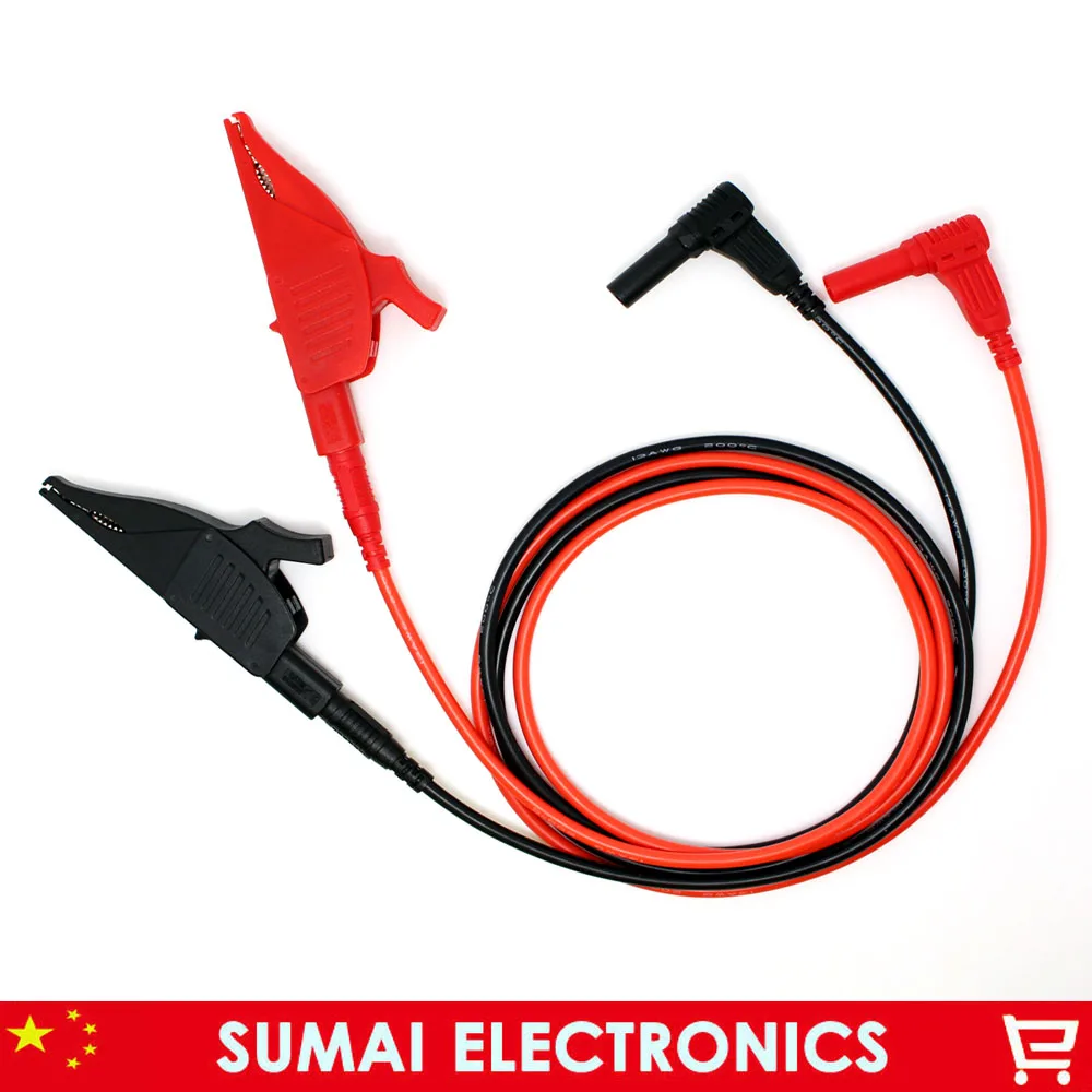 1 Pair 1M multimeter test line clip,13 AWG test leads with 4mm plug,CATIII 1000V /MAX 32A