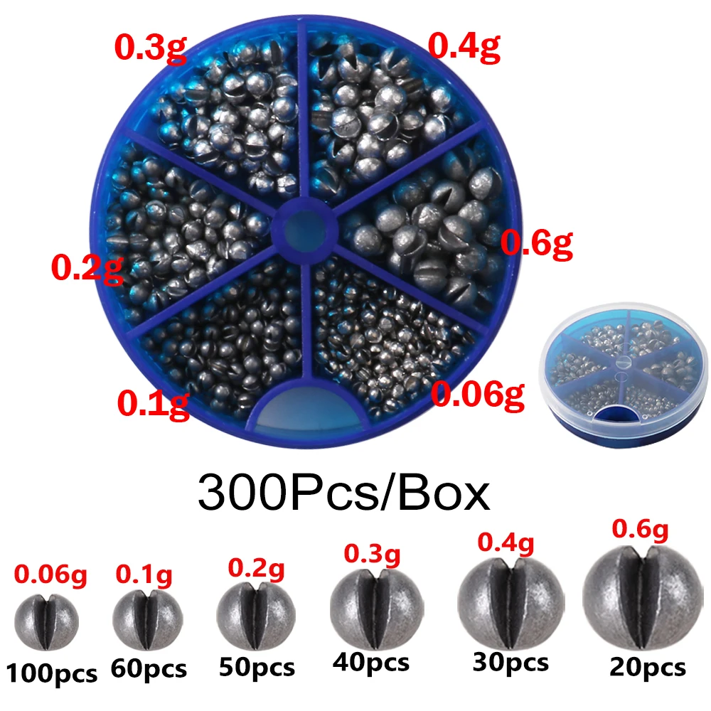 100-500 Stuks Split Shot Legering Visgewichten 0.06g-5g Verwijderbare Clip Op Sinkers Draagbare Doos Zoetwater Zoutwater Visgerei