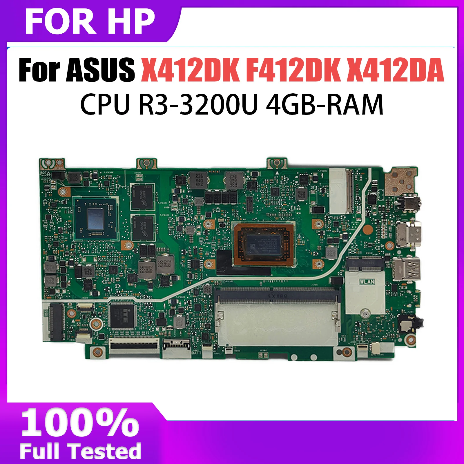 X412DK Mainboard For ASUS R412DA F412DA A412DA A412DK F412DK X412DA Laptop Motherboard R3-3200U 4GB/RAM V2G