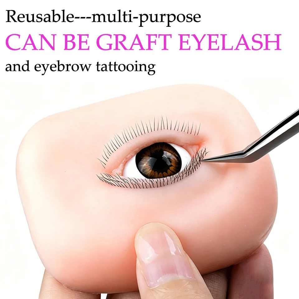 New 5D Eyelash Extension Academy School Training Practice Mannequin Head Realistic 3-Layer Silicone Open Eye Model For Beginner