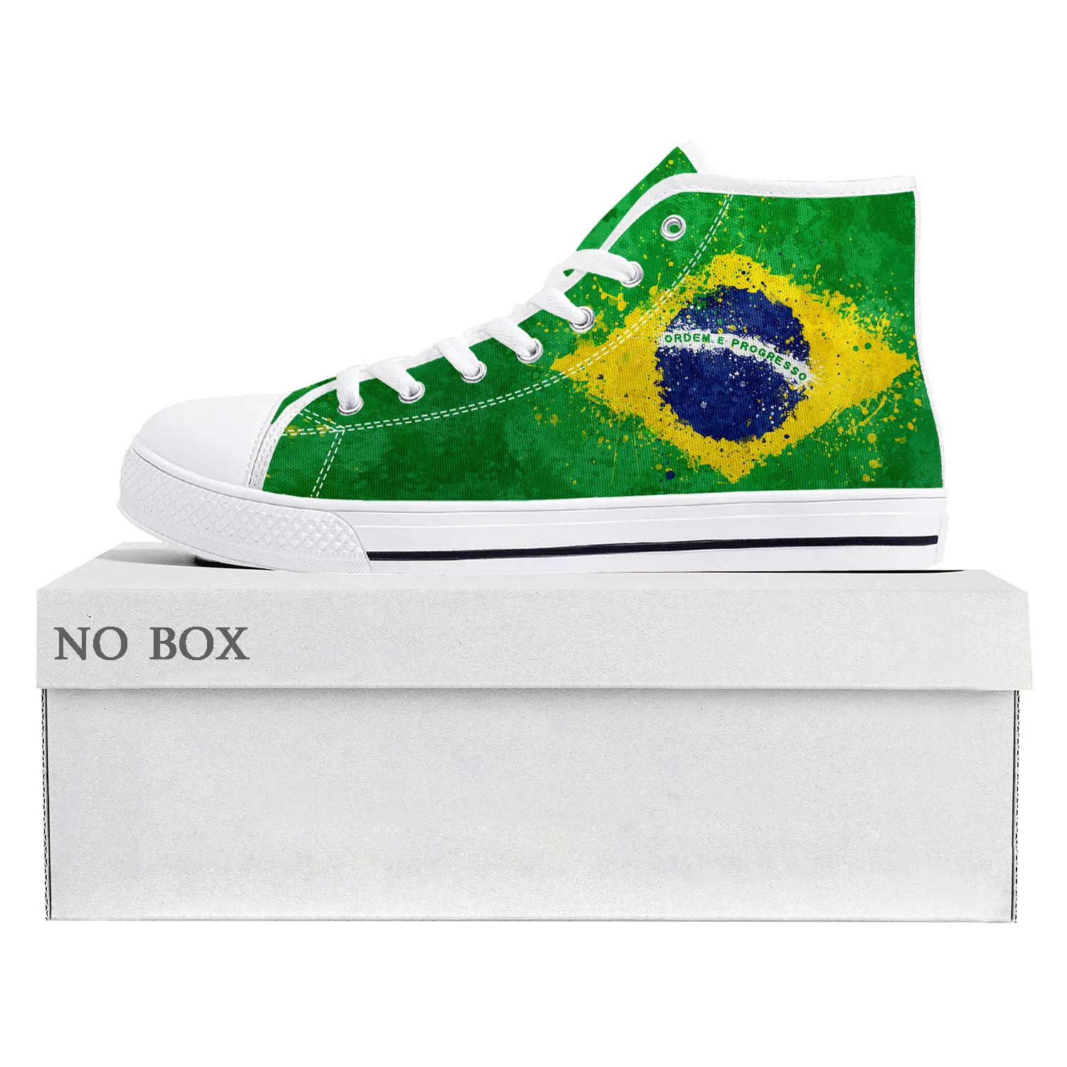 Brazilian Flag High Top High Quality Sneakers Mens Women Teenager Canvas Sneaker Brazil Football Casual Couple Shoes Custom Shoe