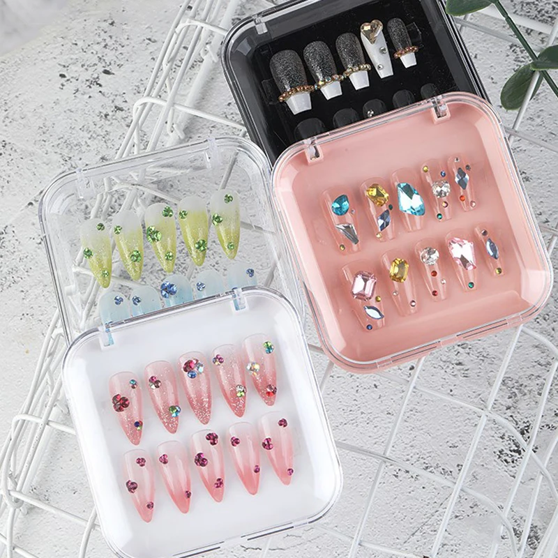 Prachtige Transparante Plastic Verpakking Nail Enhancement Opslag Sieraden Ketting Display Geschenkdoos