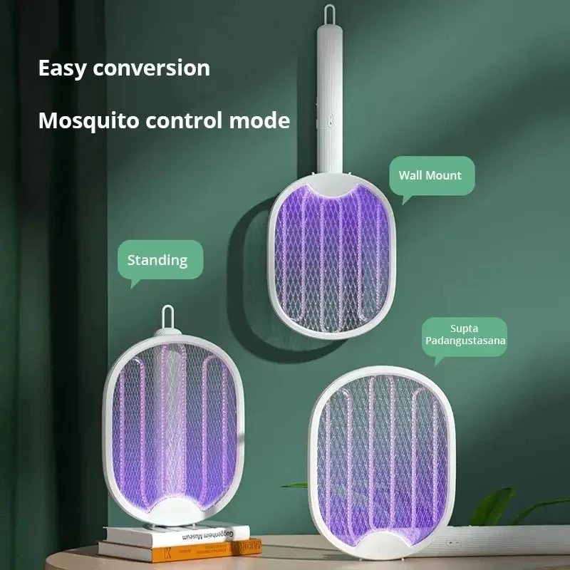 USB recarregável Mosquito assassino lâmpada, elétrica dobrável raquete, mata-moscas, 3000V lâmpada repelente, novo, 1szt.