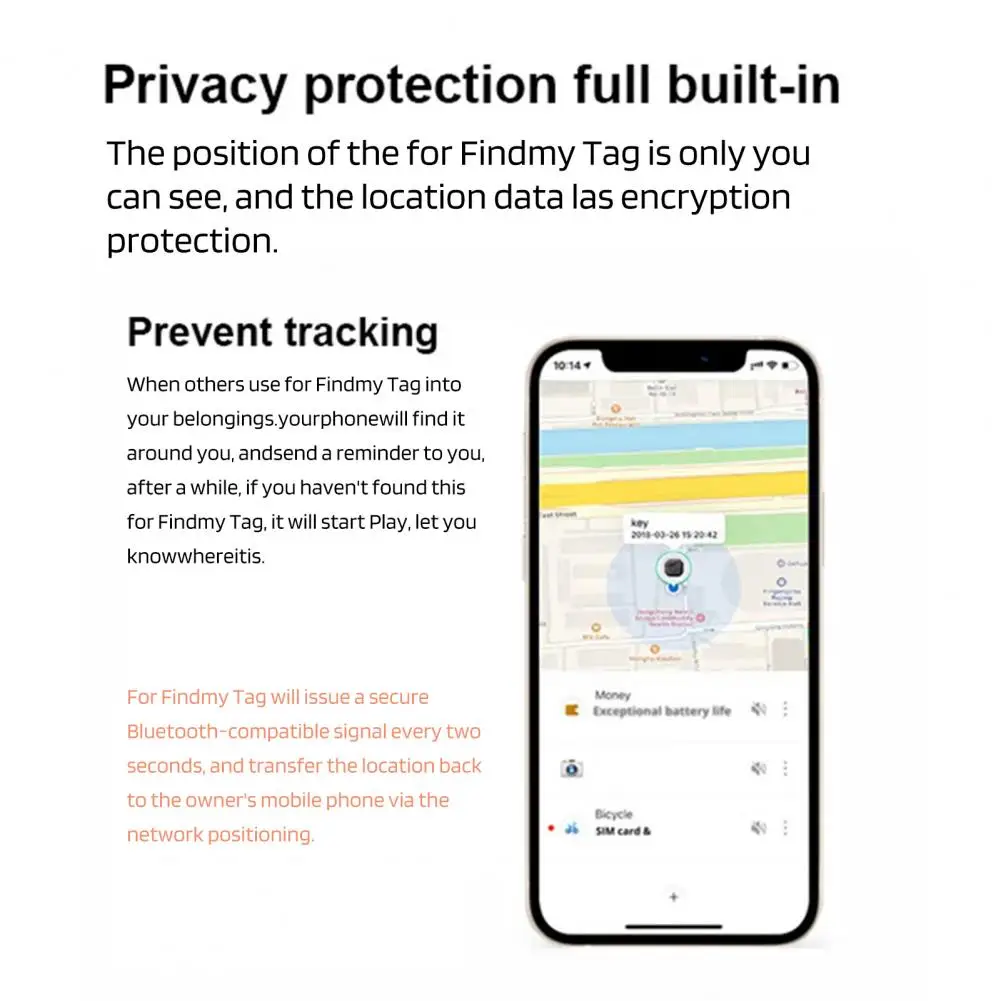 Imagem -05 - Dispositivo de Rastreamento Compatível com Bluetooth sem Fio Gps Tracker Bolsa de Criança Carteira Iphone Findmytag Tag