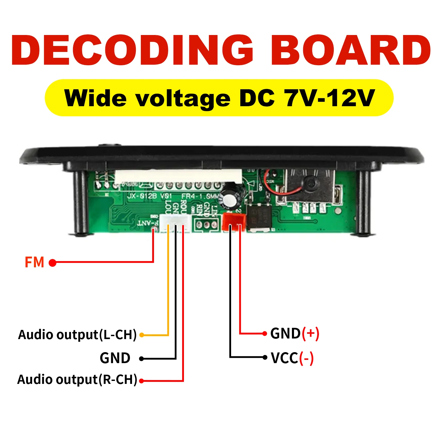 12V Bluetooth 5.0 MP3 Player Wireless Decoder Board Folder Switching USB TF FM Radio Call Module Car Kit For Speaker