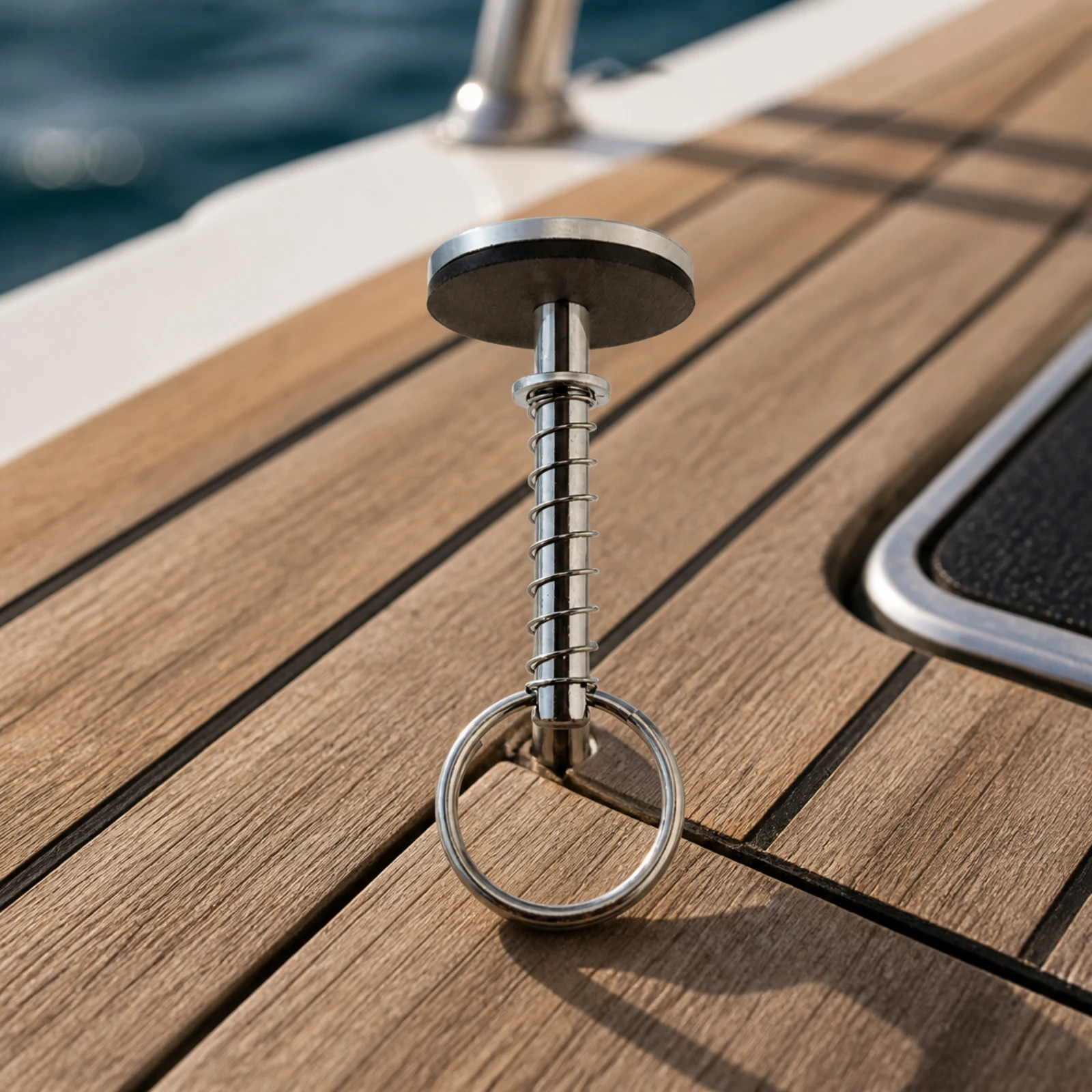 Flush Hatch Cover Pull Pin Corrosion-Resistant Spring-Loaded Retractable Hatch Pull Compact Long-Lasting for Yacht Hatches