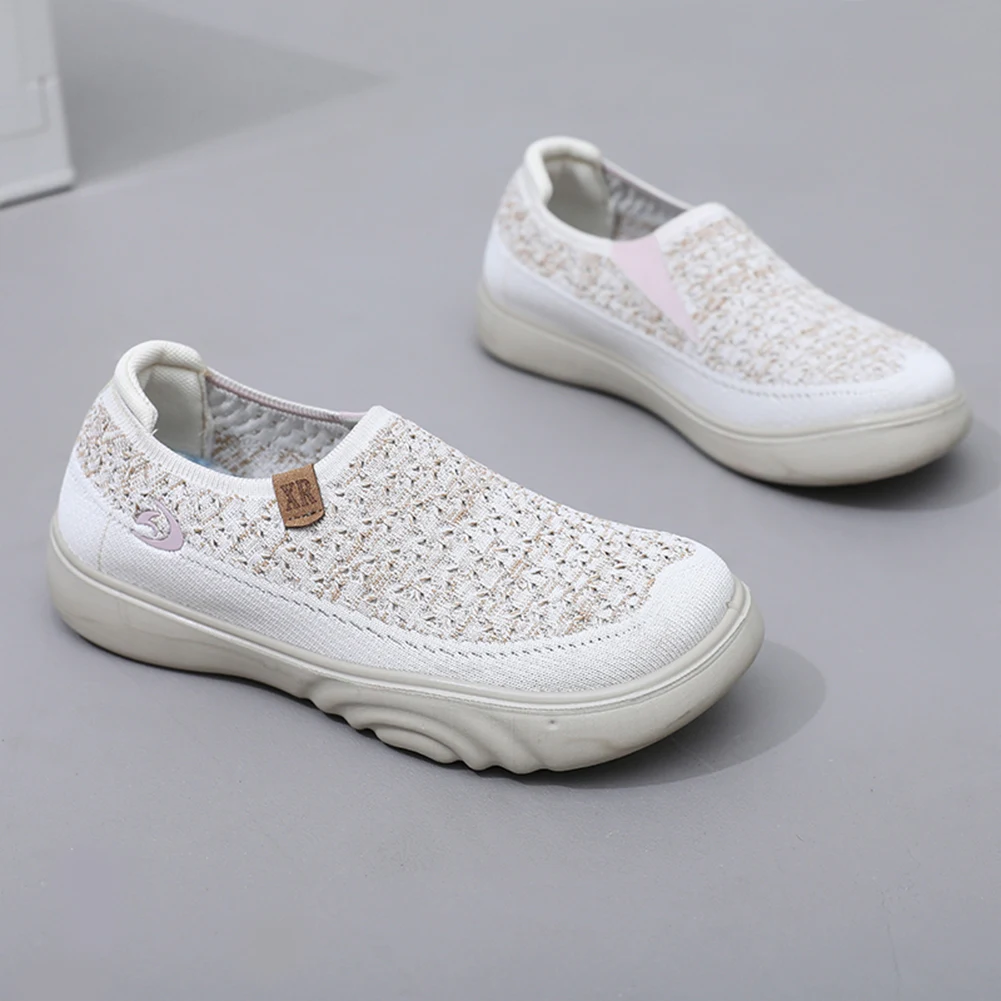 Women Anti Slip Thick Sole Walking Shoes Breathable Lightweight Walking Loafers Comfortable Boat Shoes for Outdoor Travel